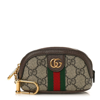 Gucci GG Supreme Monogram Web Ophidia Dome Key Pouch Beige New Acero 1 of 9