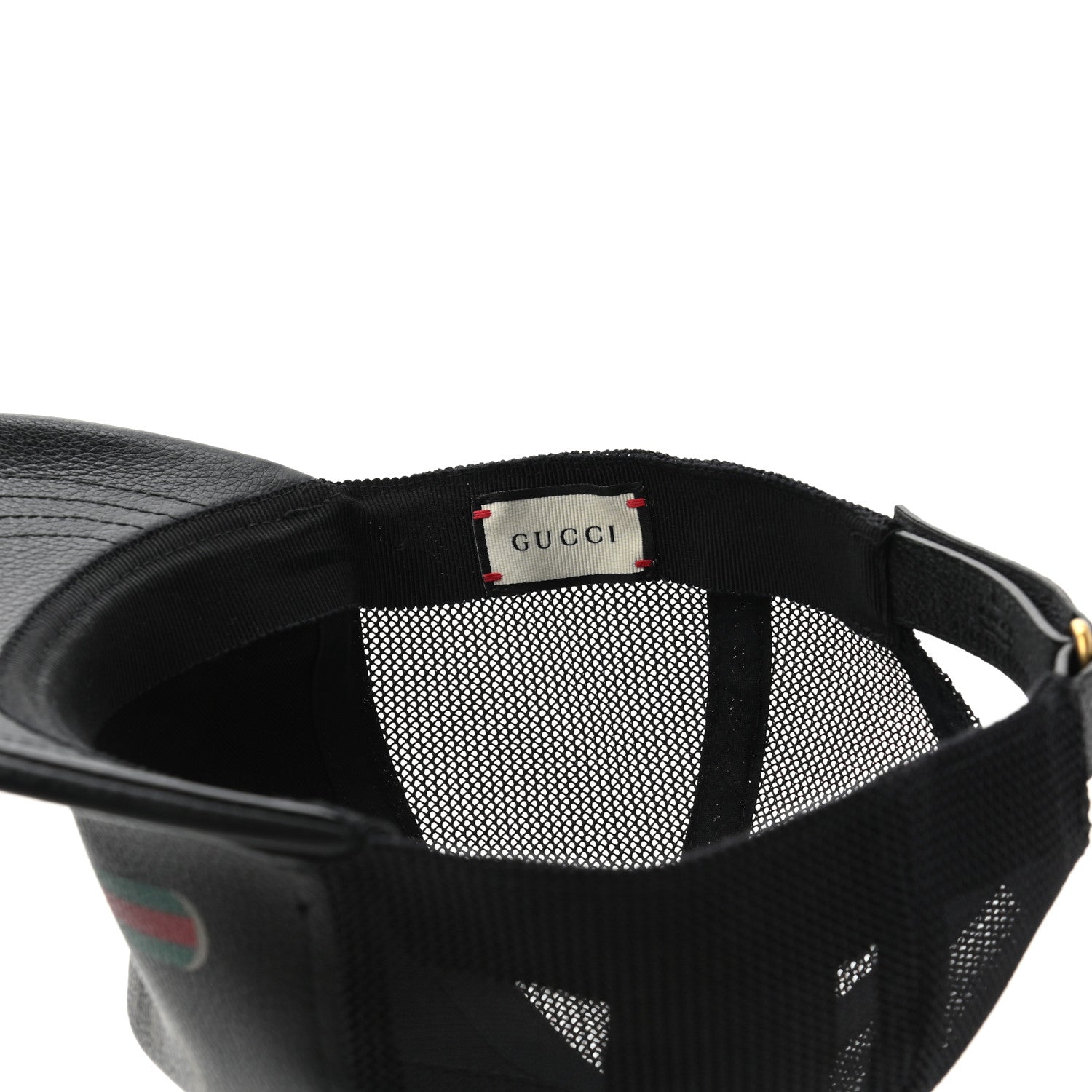 Gucci Grained Calfskin Logo Baseball Hat L Black 7 of 8