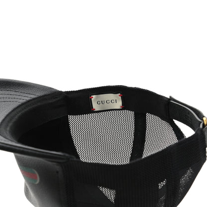 Gucci Grained Calfskin Logo Baseball Hat L Black 7 of 8