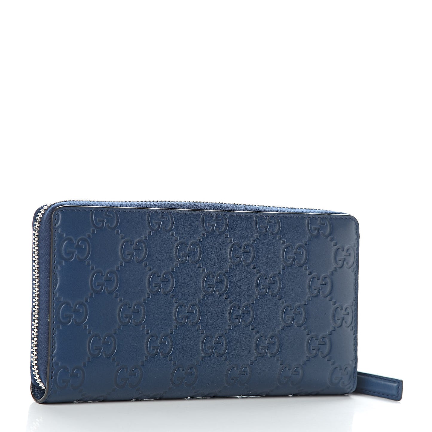 X MLB Guccissima Signature NY Yankees Embroidered Zip Around Wallet Royale Ivory