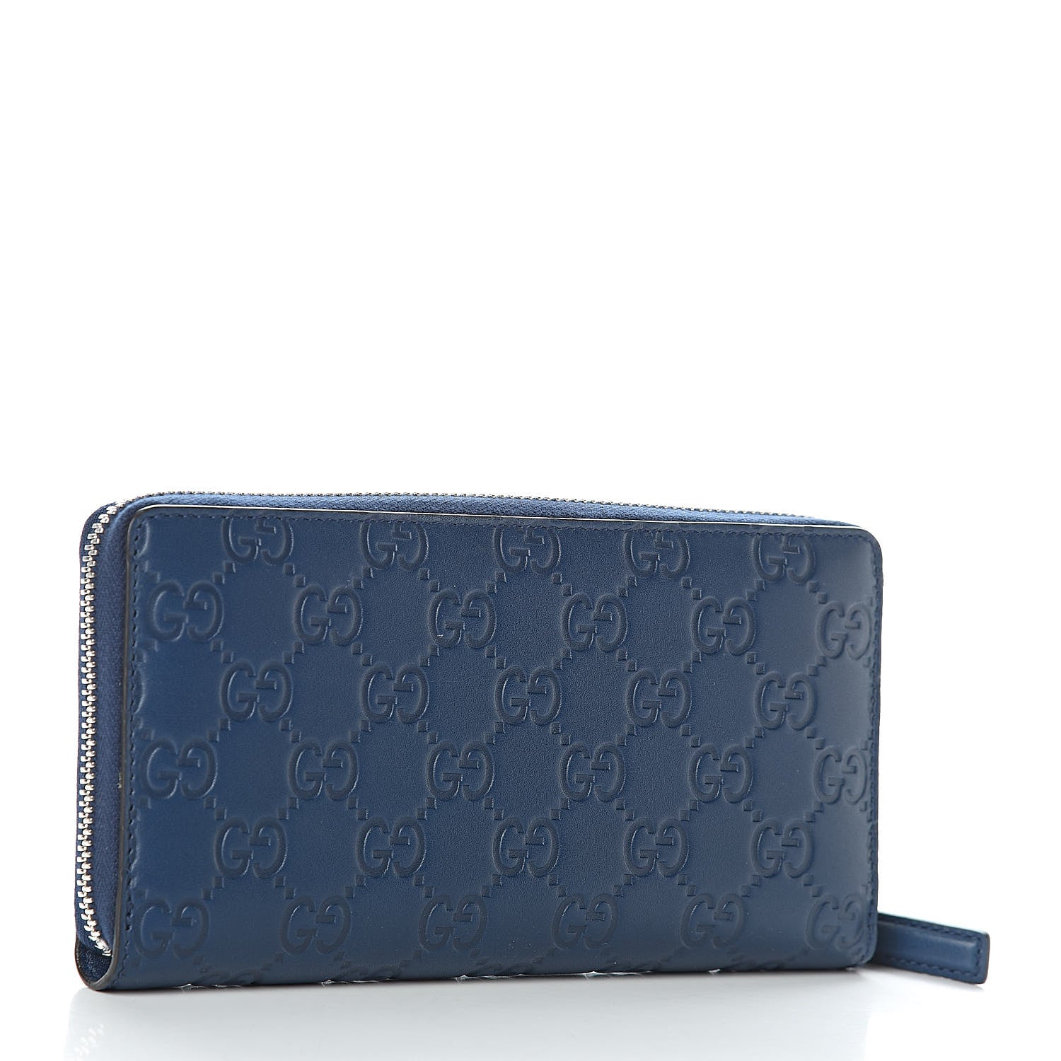 Gucci X MLB Guccissima Signature NY Yankees Embroidered Zip Around Wallet Royale Ivory 3 of 8