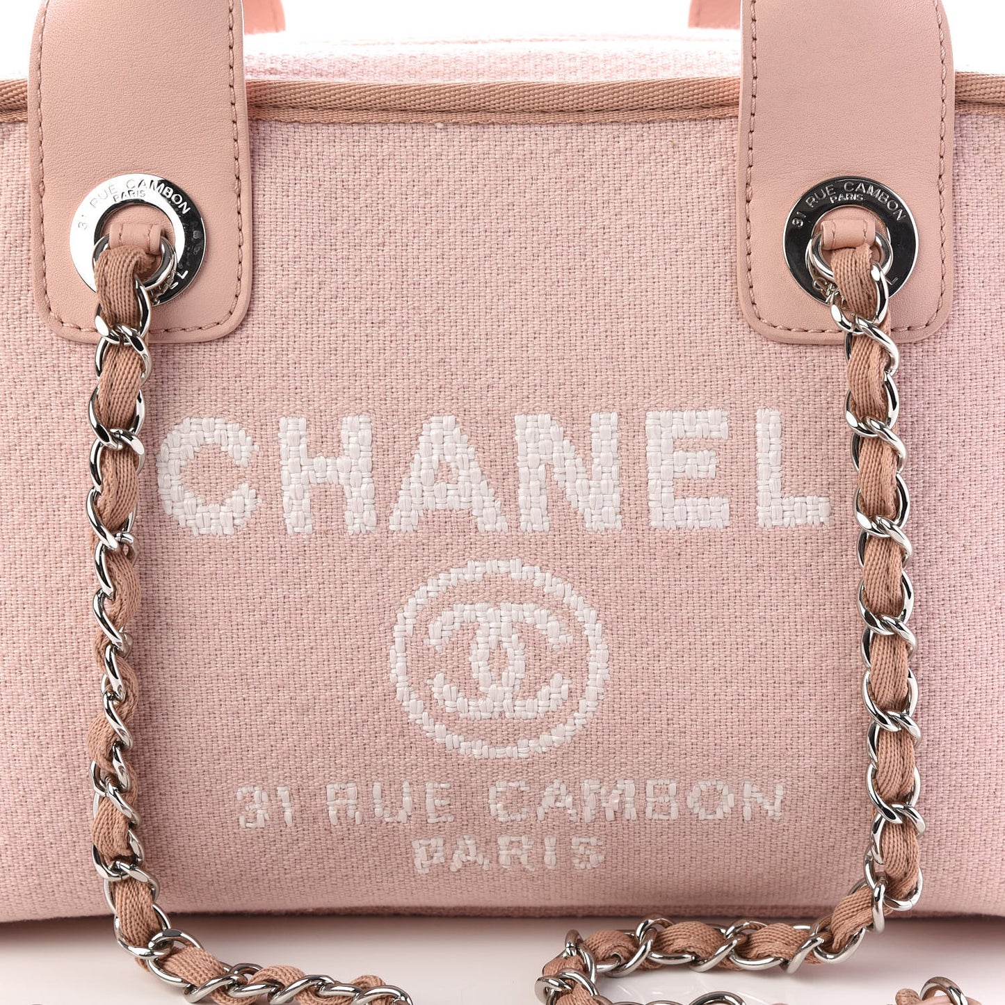 Canvas Deauville Small Bowling Bag Light Pink