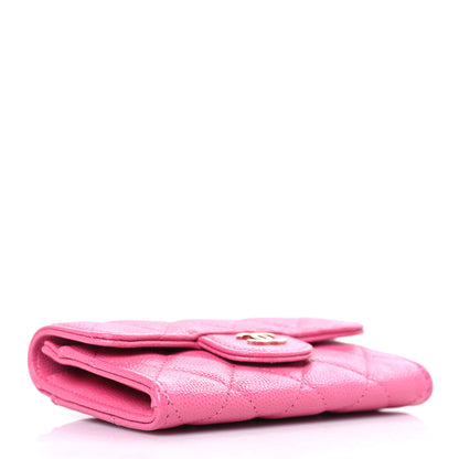 Chanel Caviar Quilted Flap Card Holder Wallet Pink 4 of 9