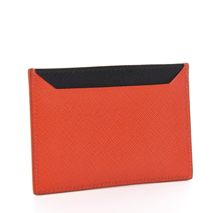 Prada Saffiano Triangle Card Case Arancio Fluo 2 of 6