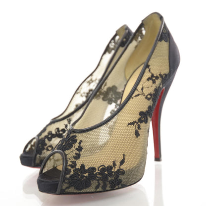 Christian Louboutin Satin Lace Fetilo 120 Platform Peep Toe Pumps 37 2 of 6