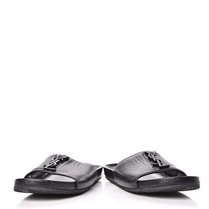 Saint Laurent Lambskin Joan Slide Sandals 39 Black 5 of 14