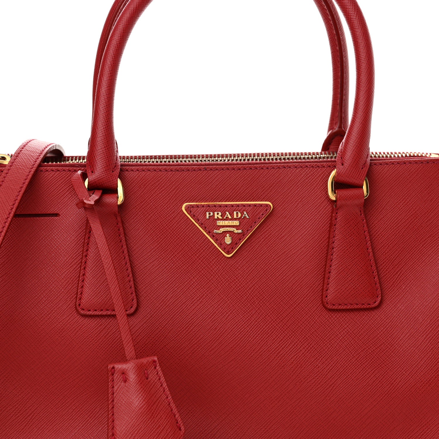 Prada Saffiano Lux Small Galleria Double Zip Tote Fuoco 7 of 13