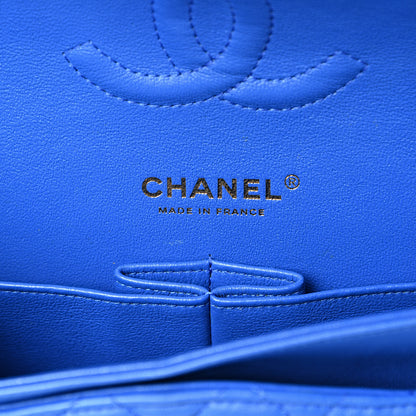 Chanel Lambskin Quilted Medium Double Flap Blue 5 of 14