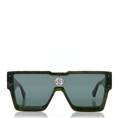 Louis Vuitton Acetate Marble Effect Swarovski Cyclone Sunglasses Z1552W Green 2 of 6
