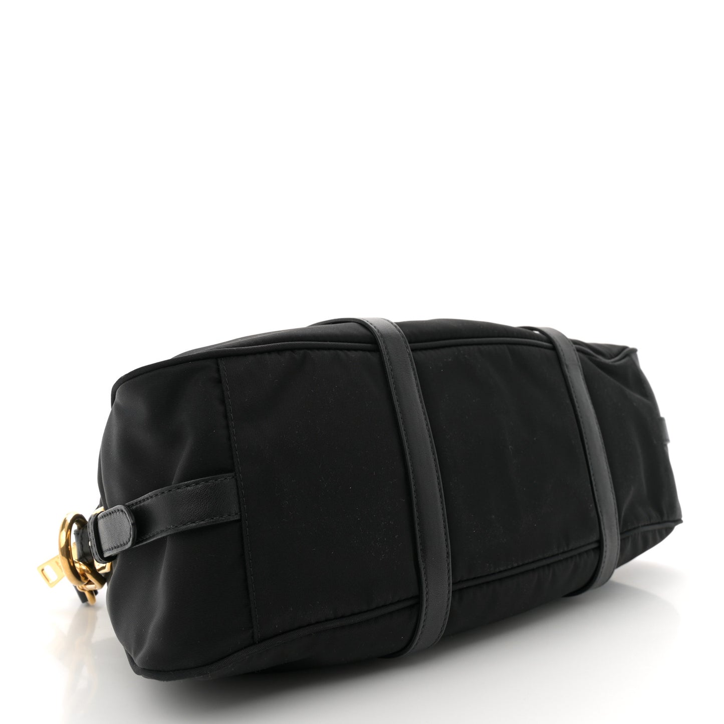 Tessuto Nylon Soft Calfskin Shopping Satchel Black