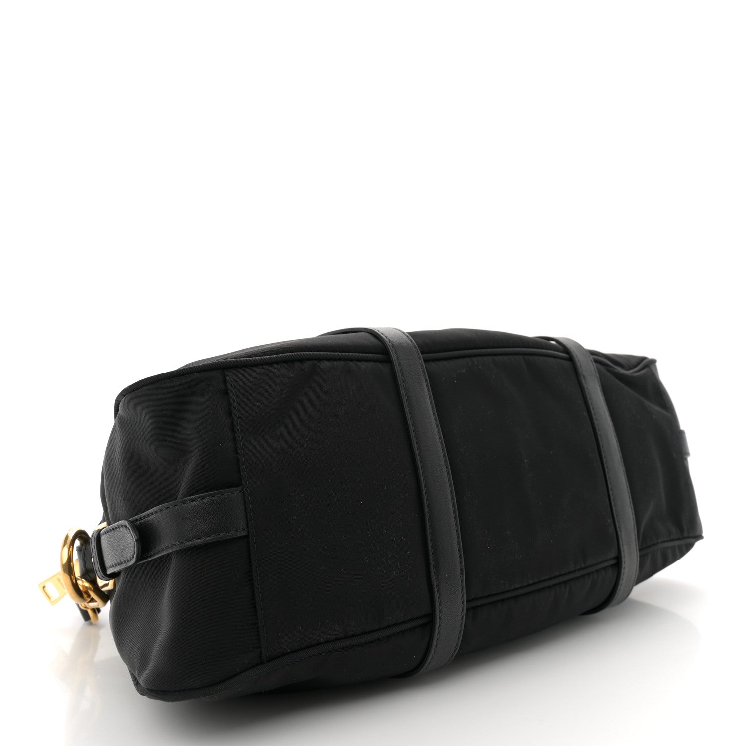 Prada Tessuto Nylon Soft Calfskin Shopping Satchel Black 4 of 10