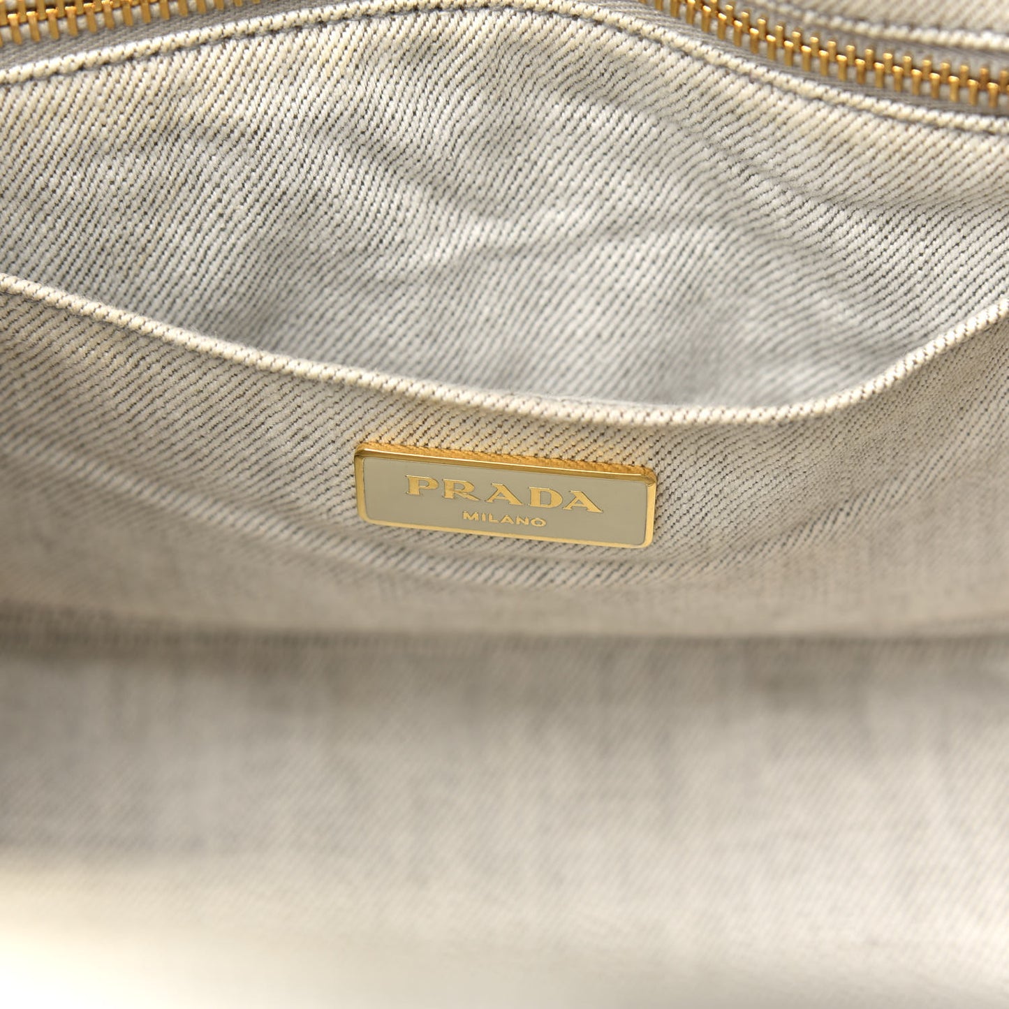Denim Small Logo Tote Bianco