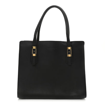 Salvatore Ferragamo Calfskin Python Whitney Tote Black 1 of 11