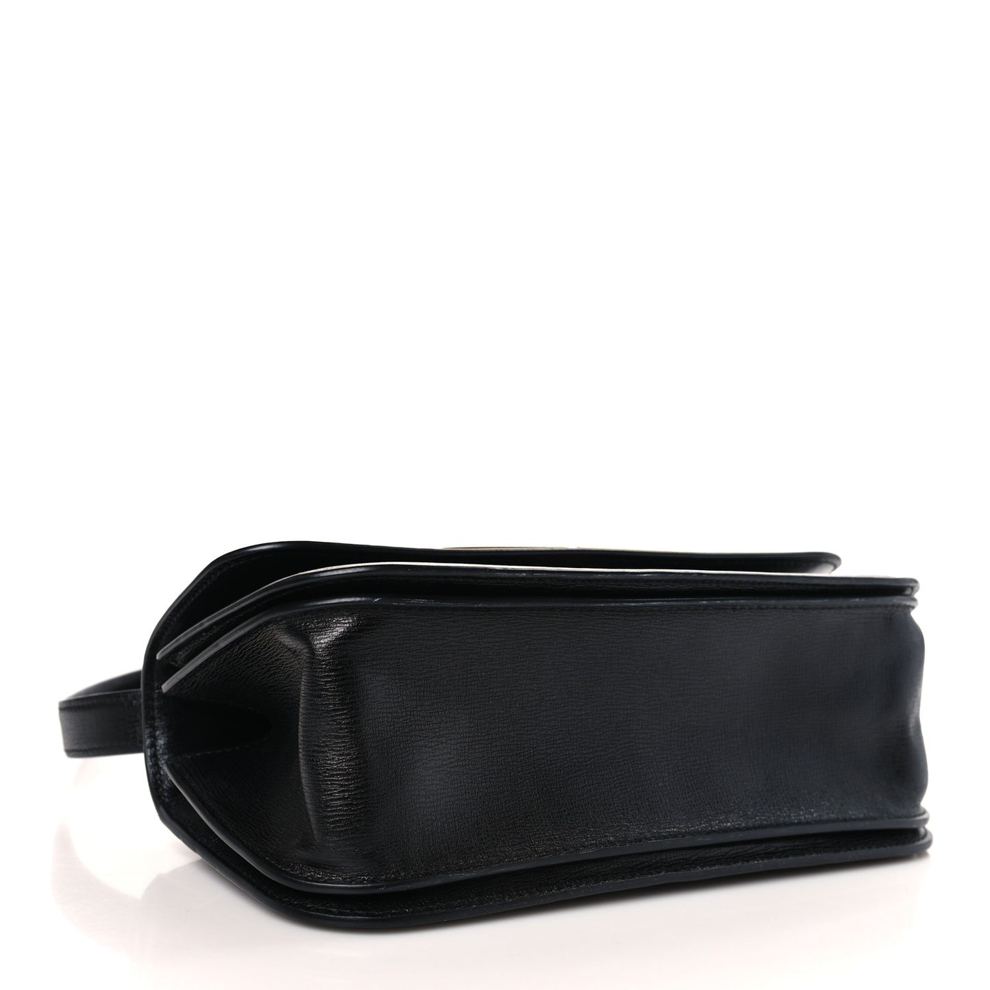 Calfskin Stripe Embossed Small Gossip Bag Black