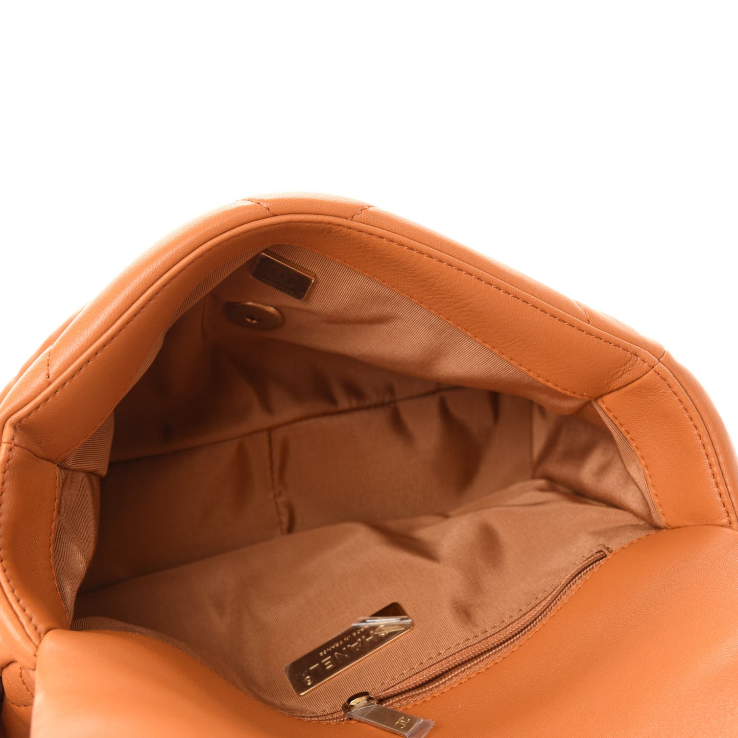 Lambskin Quilted Medium Chanel 19 Flap Light Brown