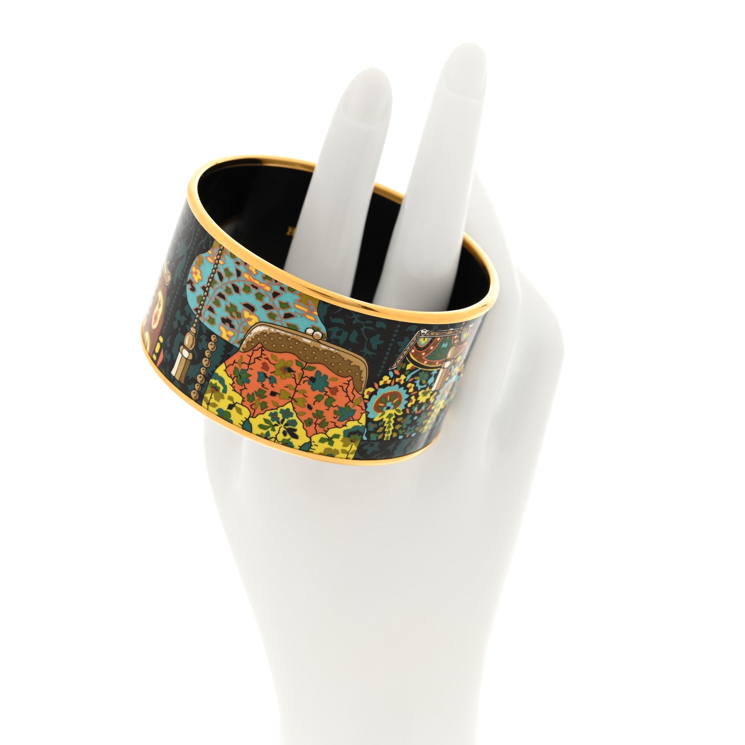 Hermes Enamel Printed Cachemire de Tamara Extra Wide Bracelet 70 2 of 4