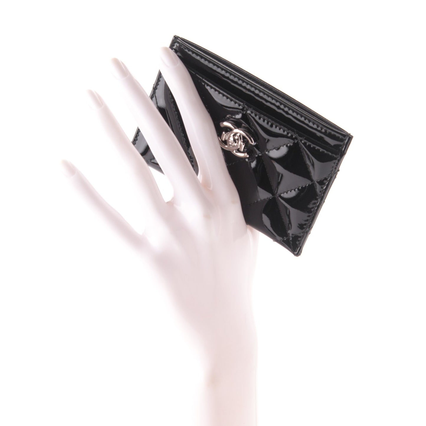 Patent Quilted Coco Boy Card Holder Black
