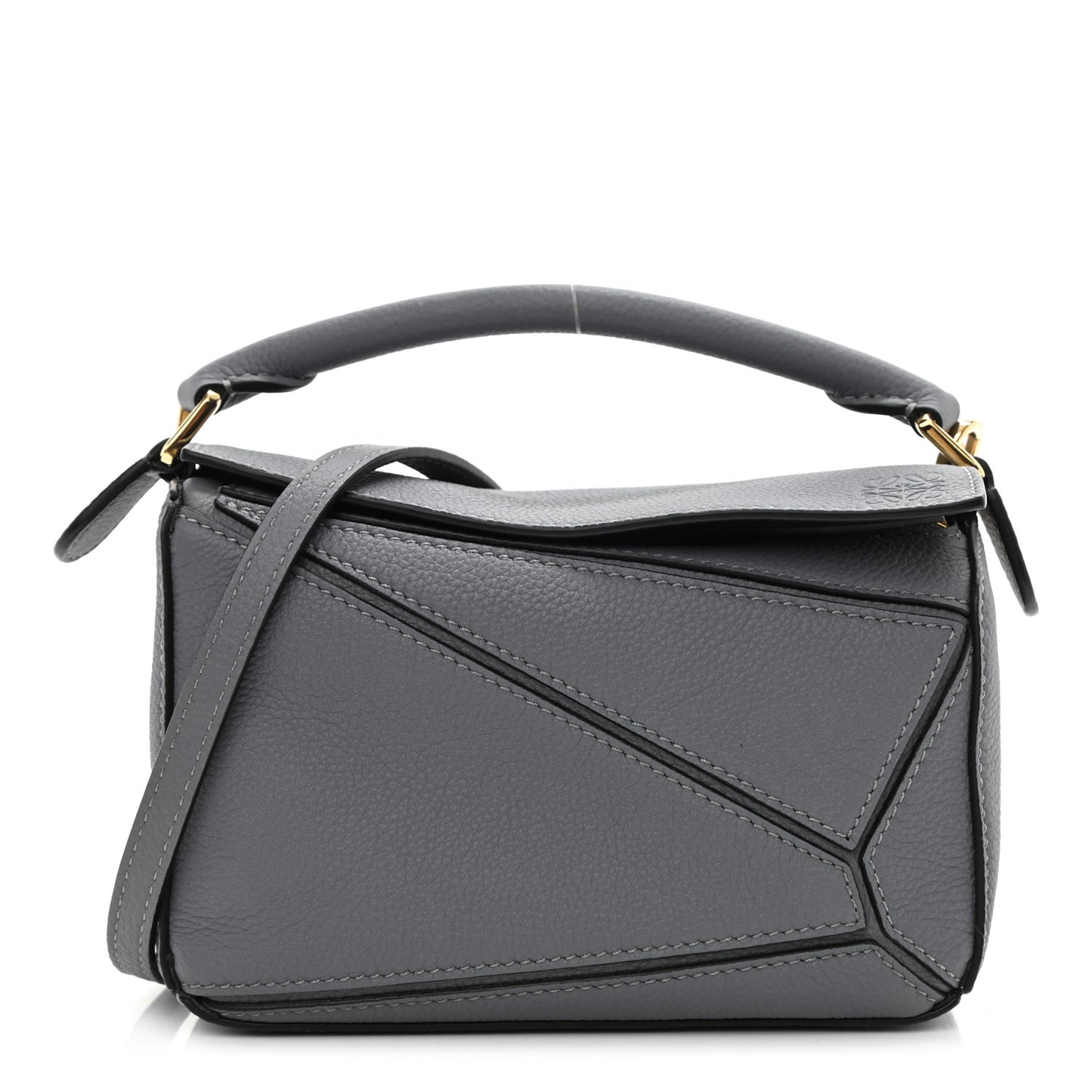 Calfskin Mini Puzzle Bag Asphalt Grey