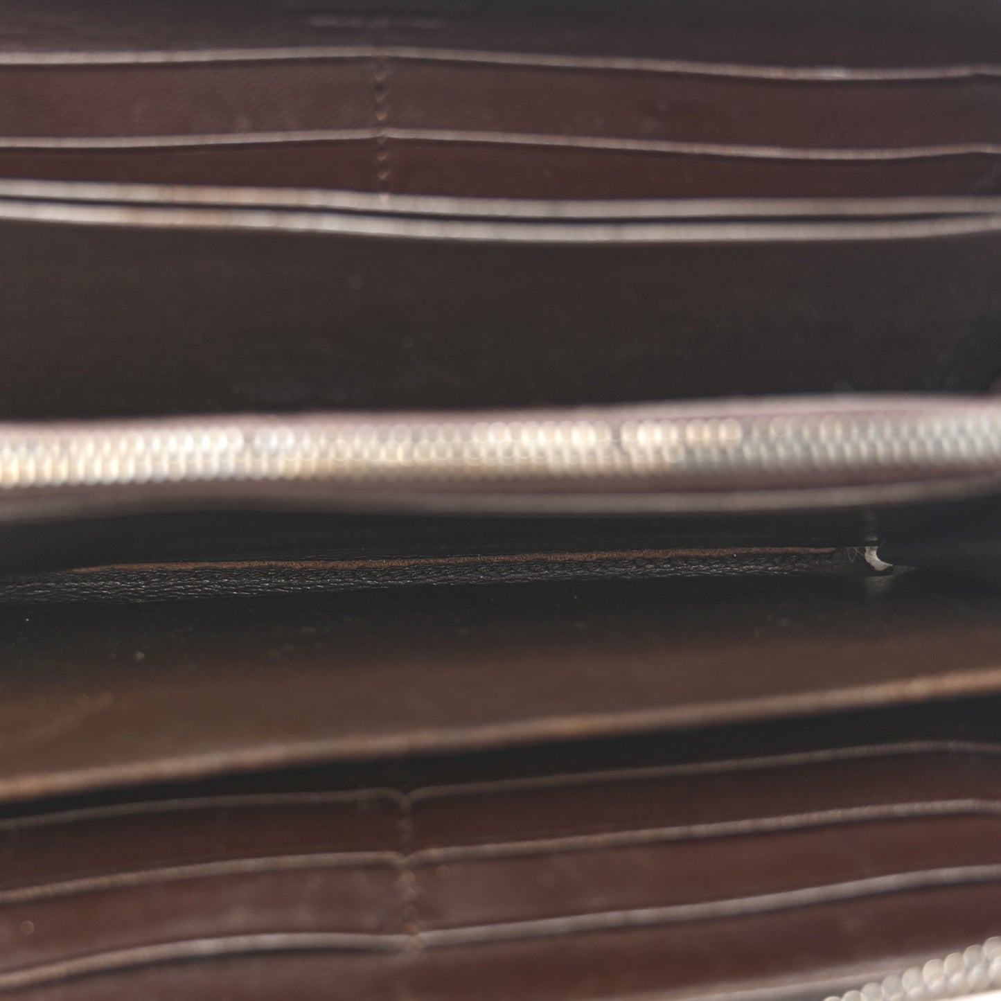 Nappa Intrecciato Zip Around Wallet Ebano