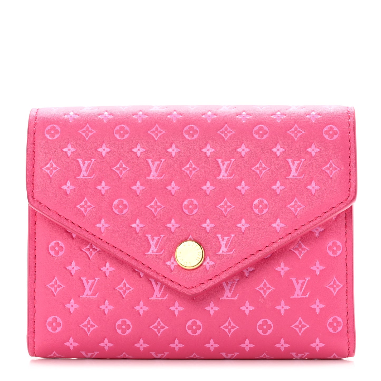 Calfskin Nanogram Embossed Victorine Wallet Rose