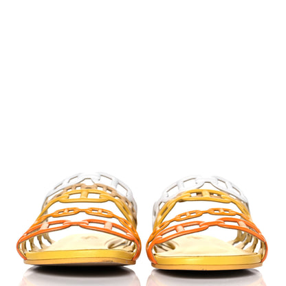 Hermes Nappa Thalassa Sandals 36.5 Jaune Citrone 2 of 9