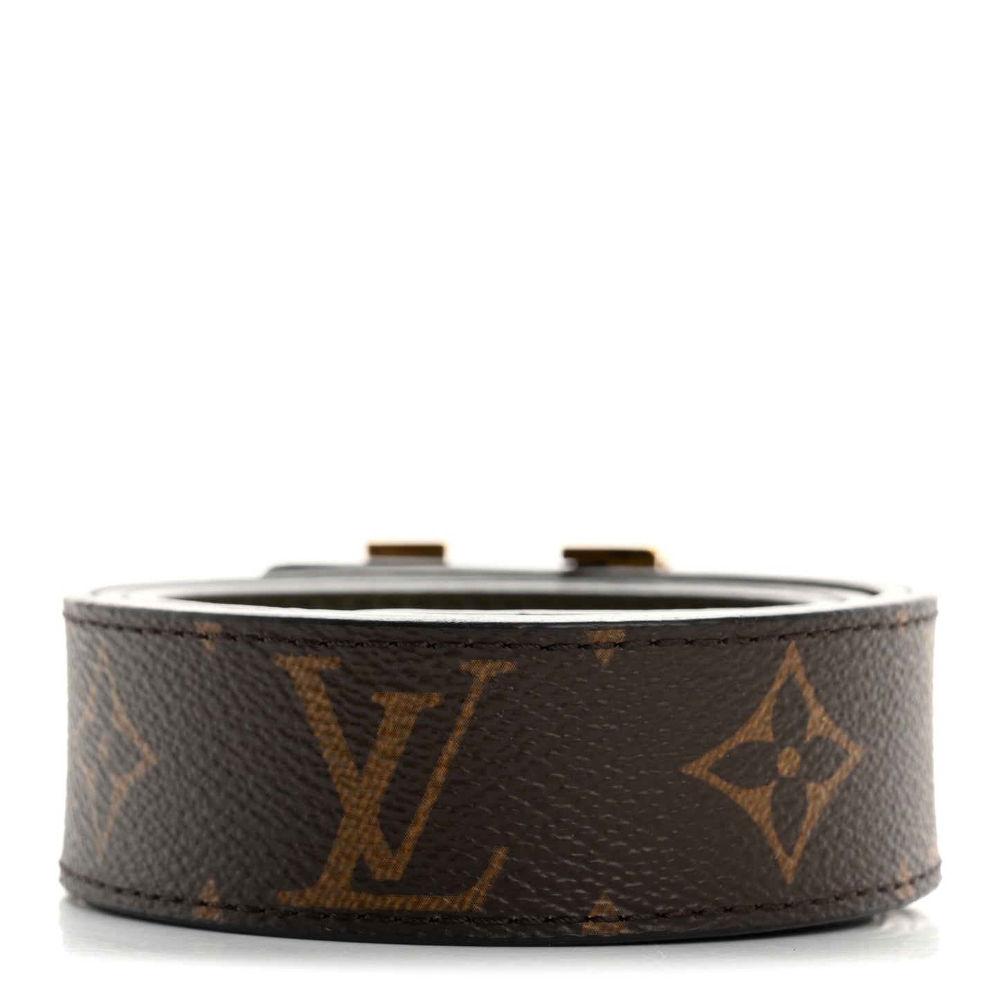 Calfskin Monogram 30mm LV Initiales Reversible Belt 80 32 Khaki