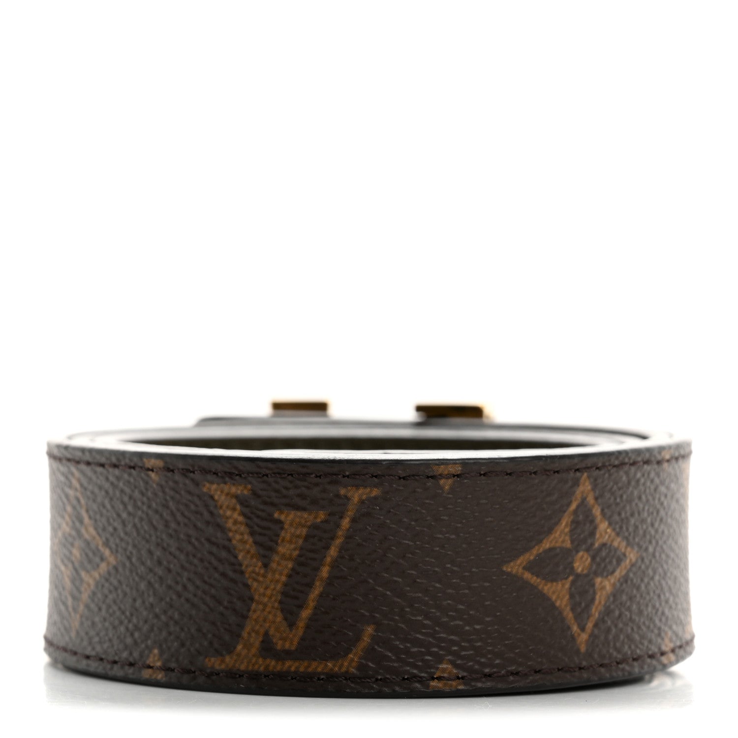 Louis Vuitton Calfskin Monogram 30mm LV Initiales Reversible Belt 80 32 Khaki 3 of 9