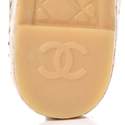 Chanel Tweed Grosgrain CC Espadrilles 41 Multicolor Black 8 of 11