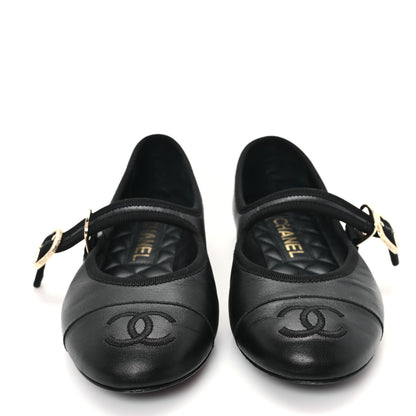 Chanel Lambskin Mary Jane Flats 35 Black 3 of 9