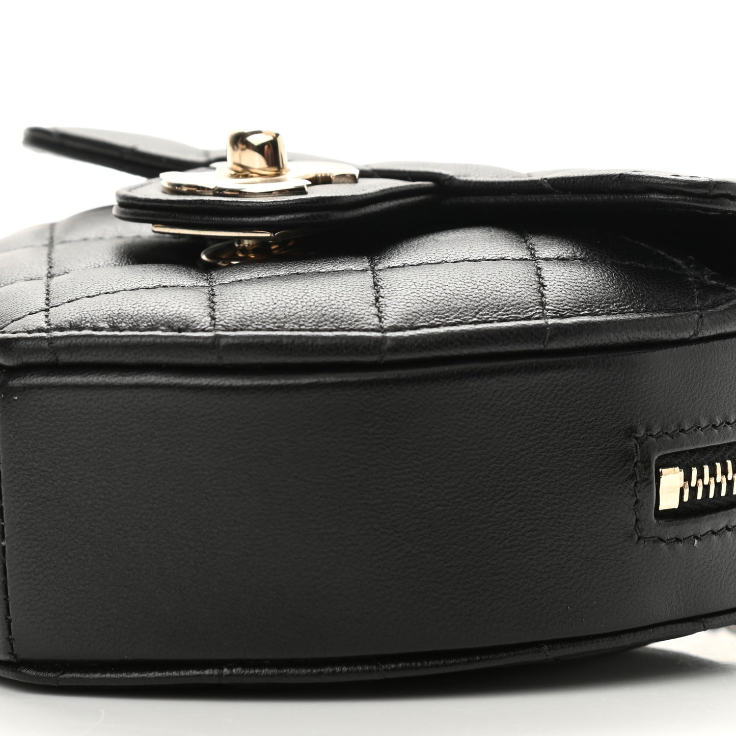 Lambskin Quilted CC In Love Heart Clutch With Chain Black