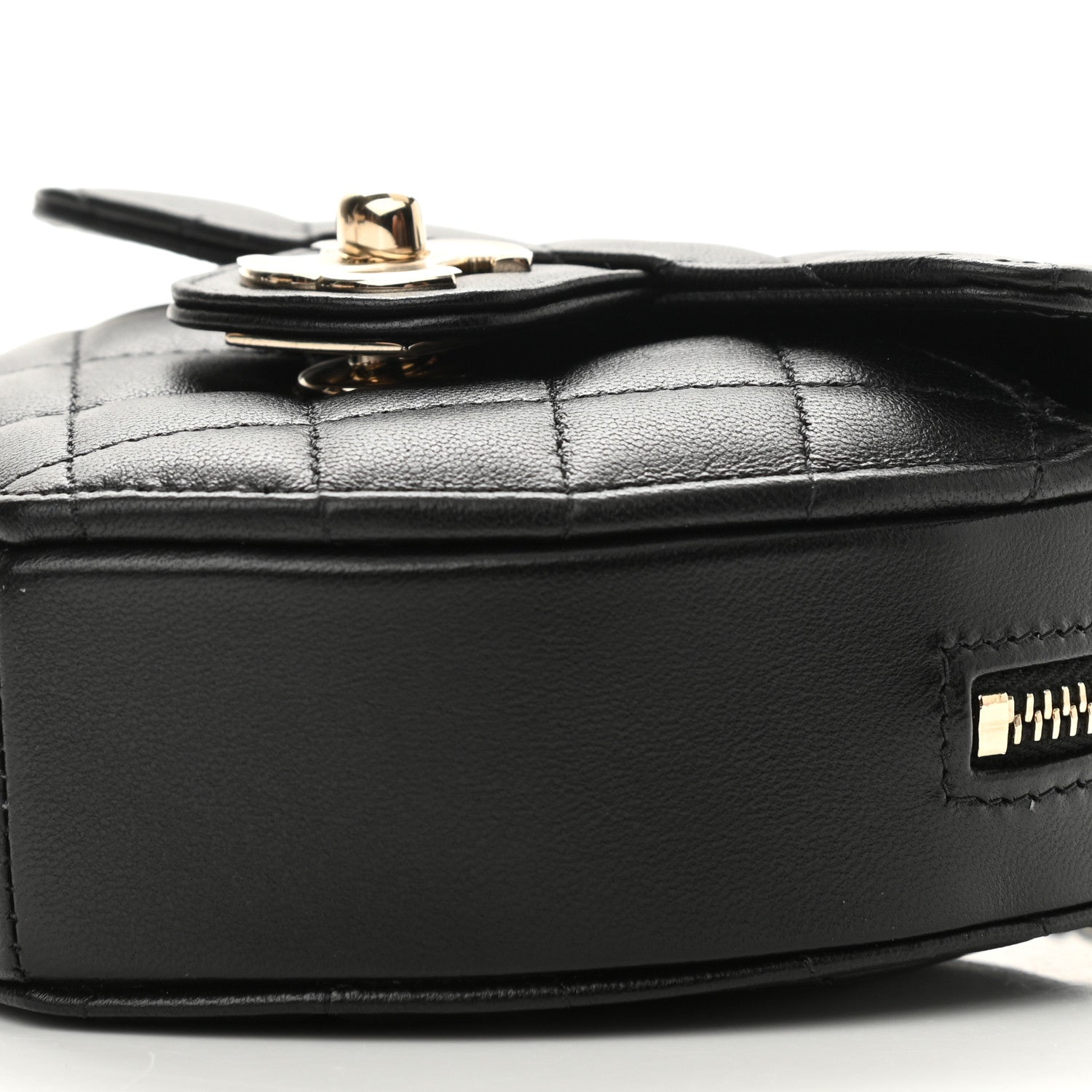 Chanel Lambskin Quilted CC In Love Heart Clutch With Chain Black 10 of 11