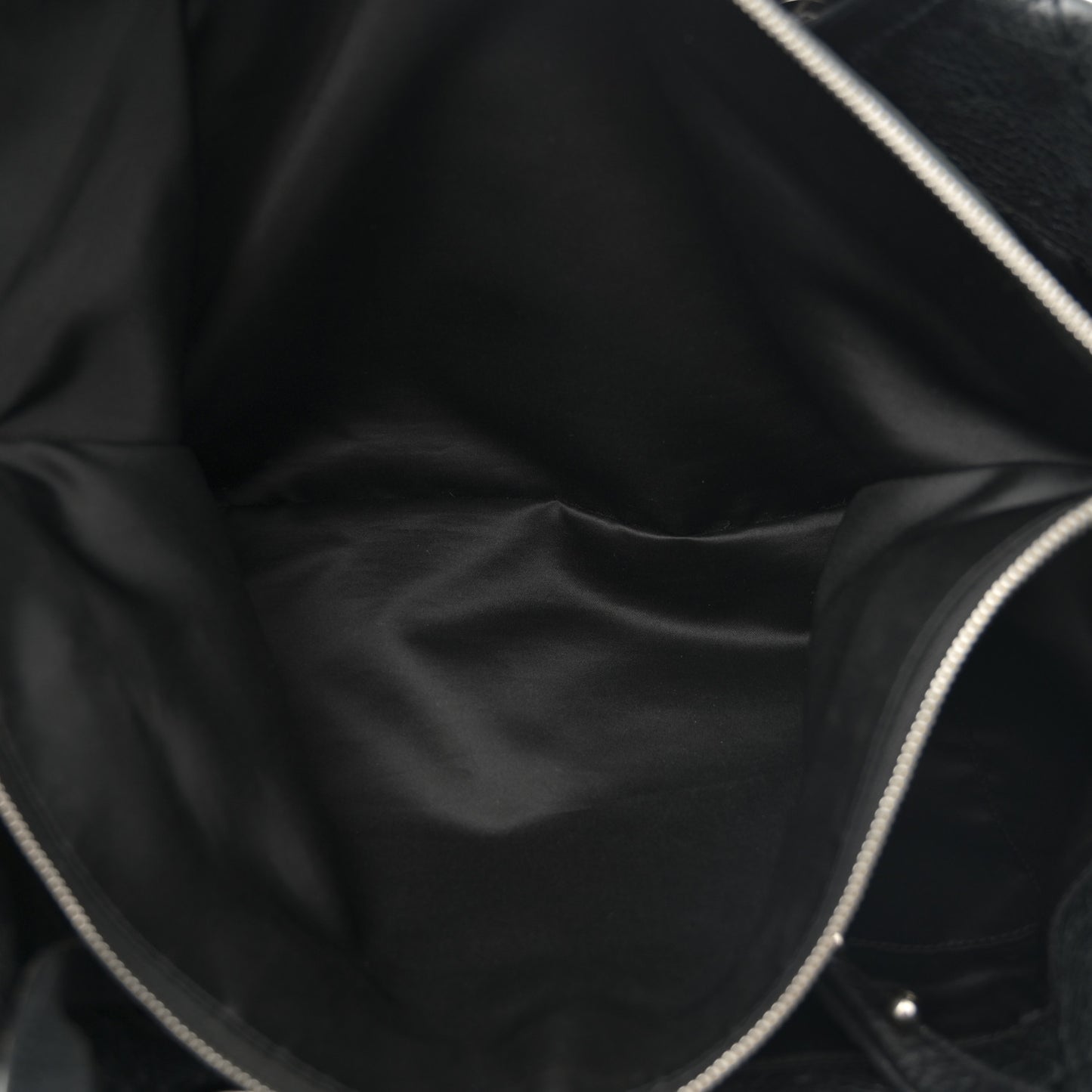 Glazed Calfskin Large On The Road Tote Black