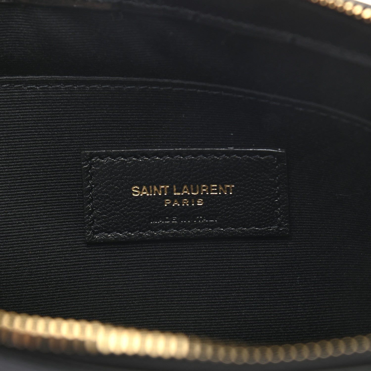 Saint Laurent Calfskin Crocodile Embossed Tablet Pouch Black 6 of 6