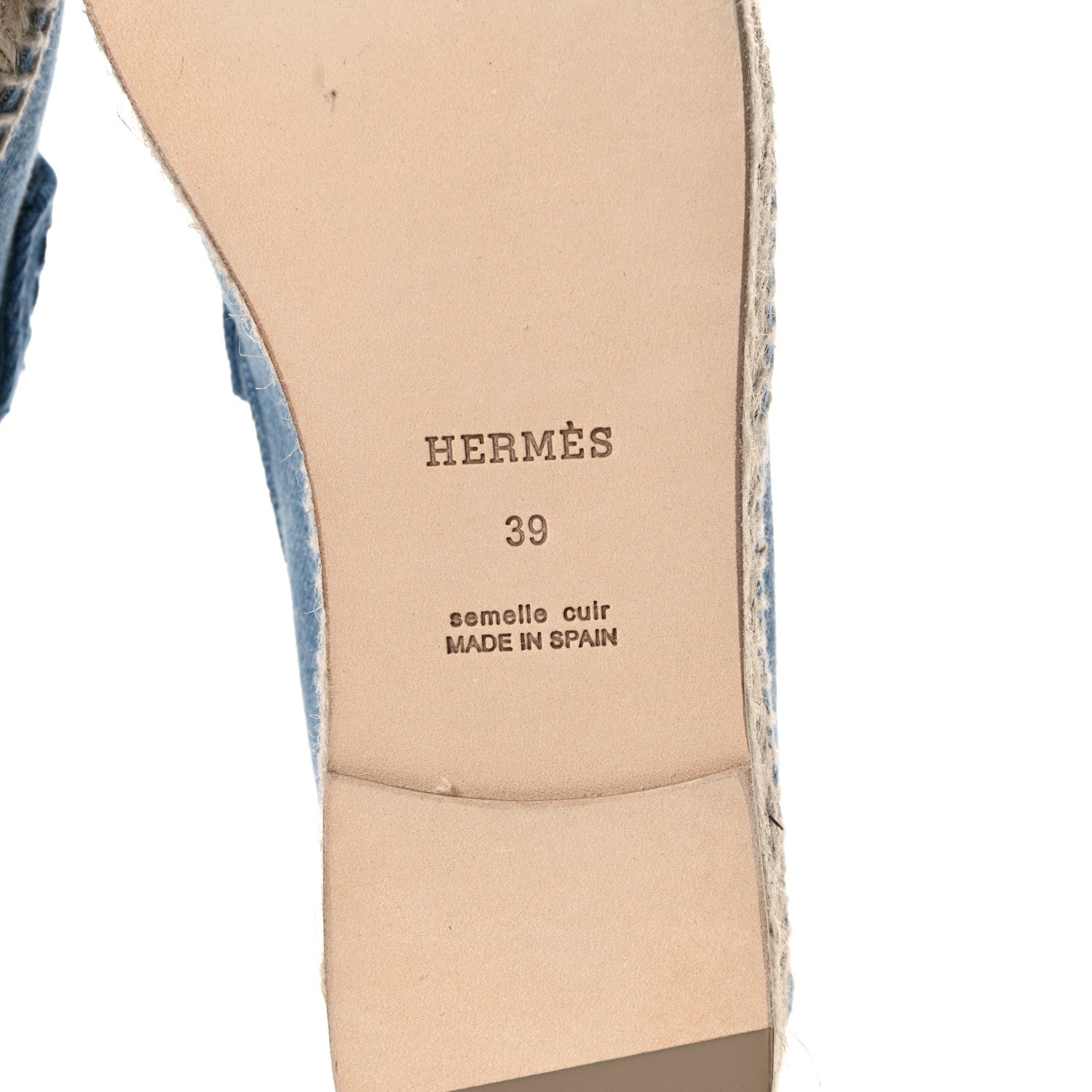 Hermes Denim Canvas Womens Trip Espadrilles 39 Bleu Clair 6 of 7