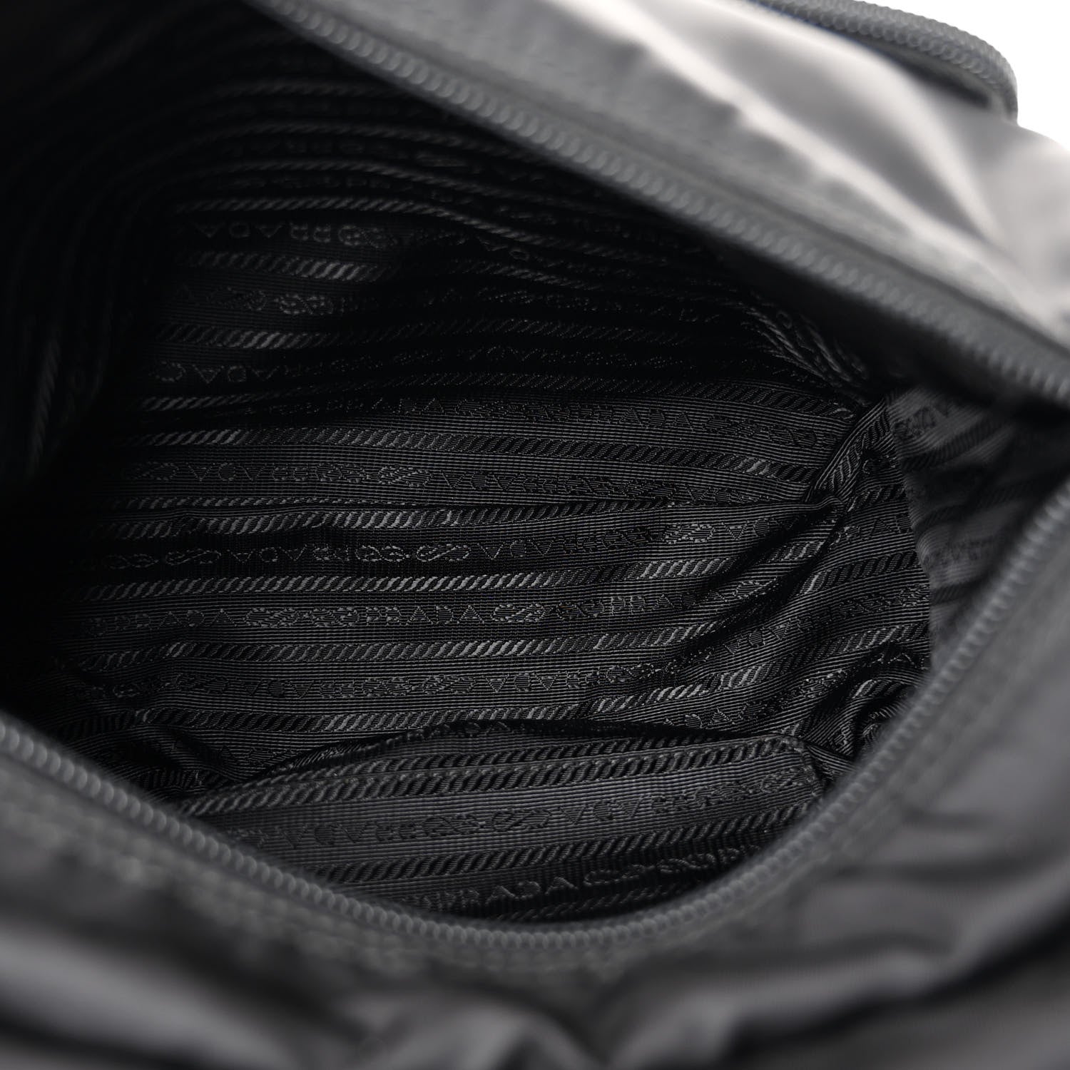 Prada Re-Nylon Vela Saffiano Pocket Double Buckle Messenger Shoulder Bag Black 5 of 9