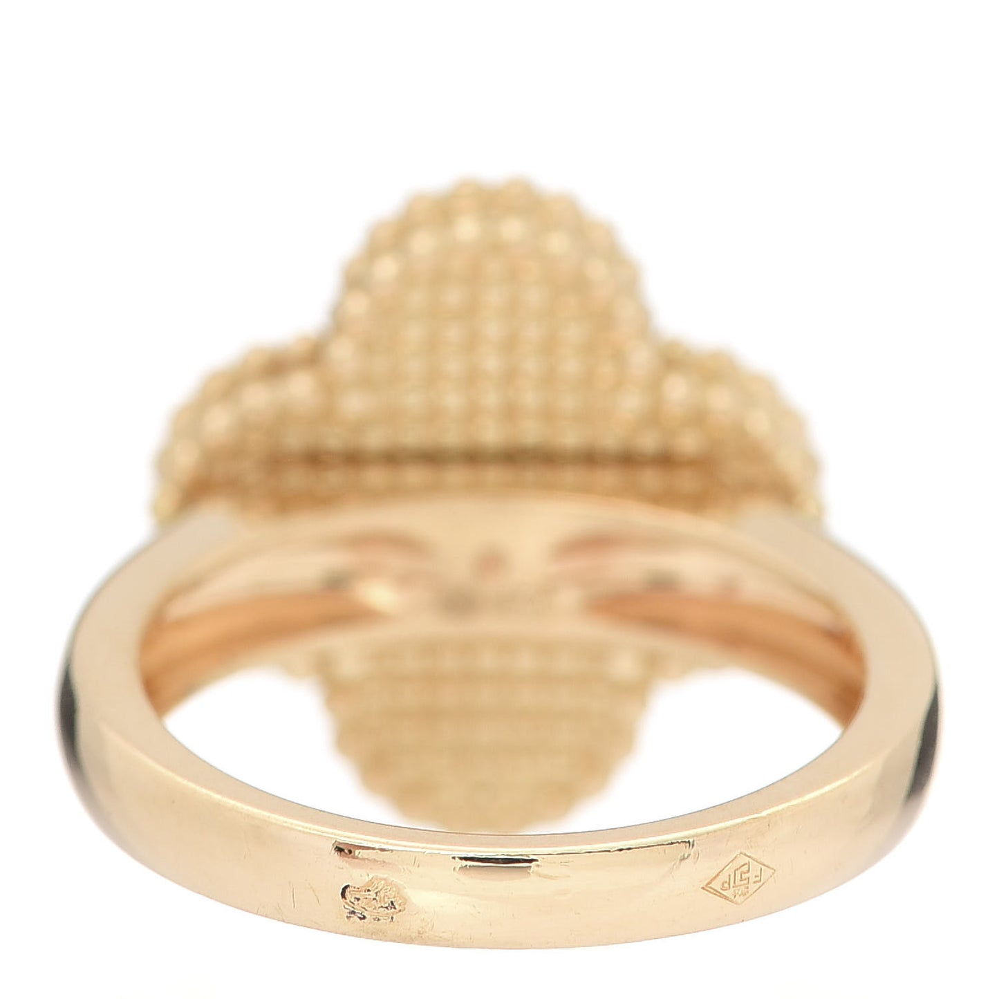 18K Yellow Gold Diamond Black Onyx Vintage Alhambra Ring 48 4.5