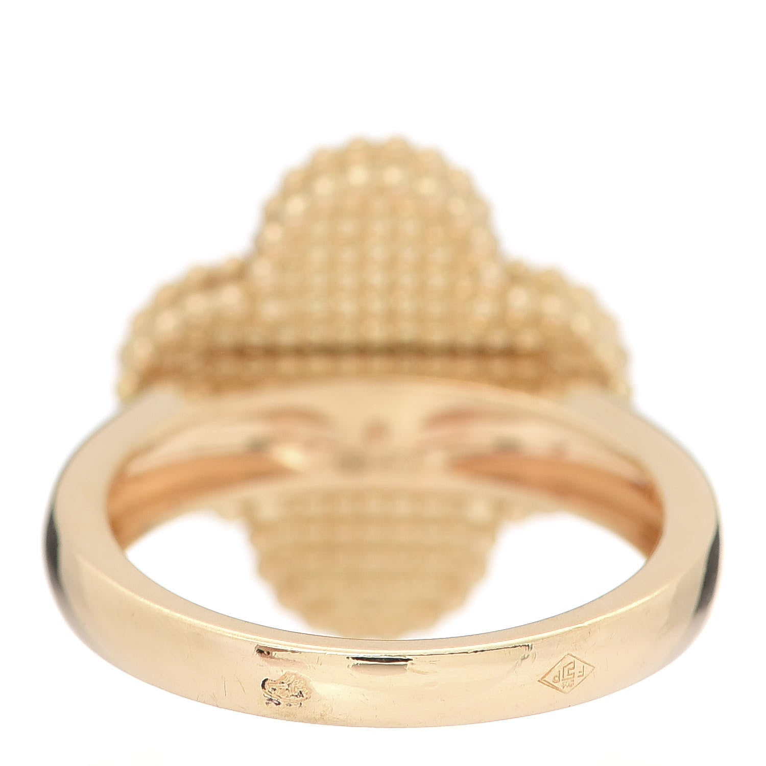 Van Cleef & Arpels 18K Yellow Gold Diamond Black Onyx Vintage Alhambra Ring 48 4.5 3 of 5