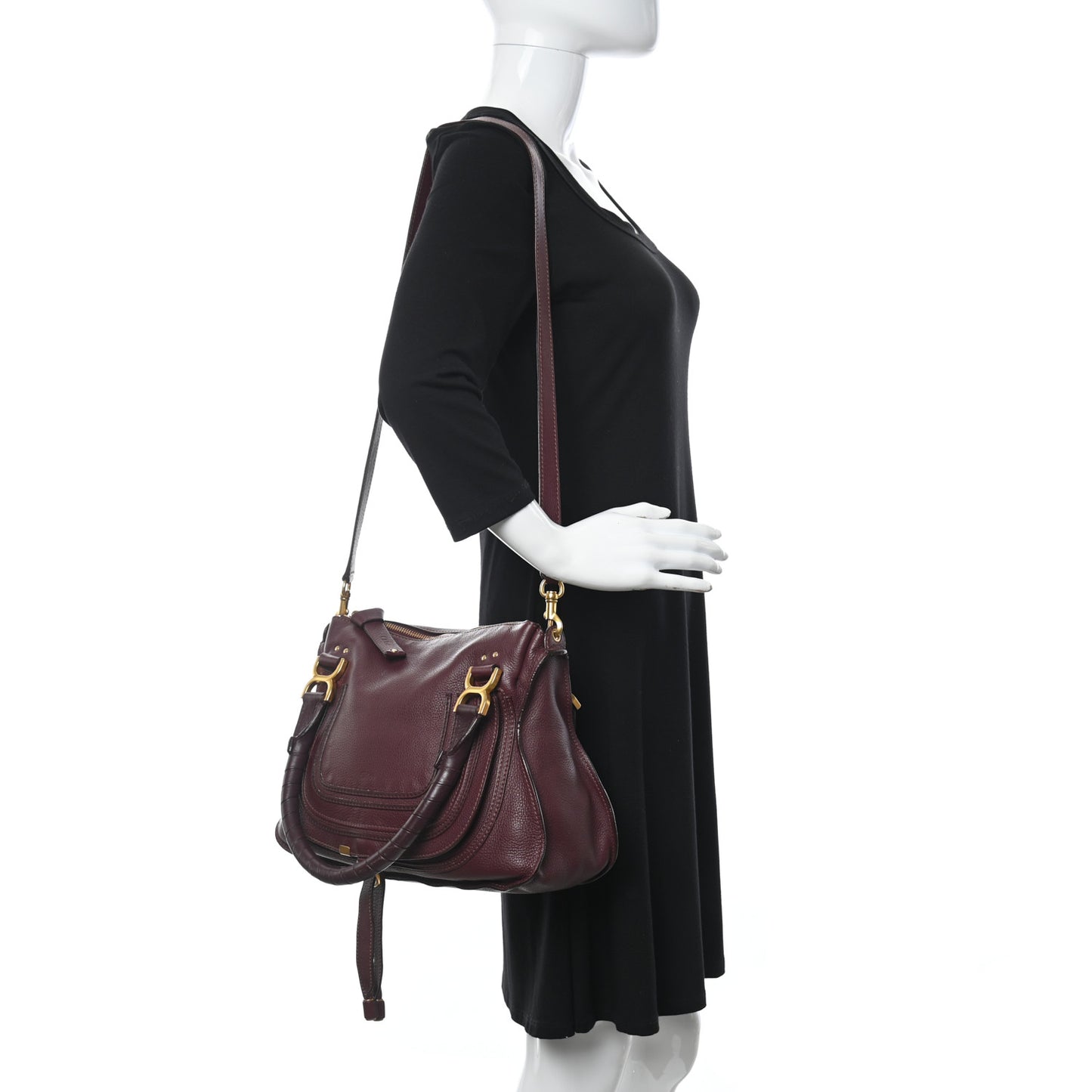 Calfskin Medium Marcie Satchel Dark Velvet