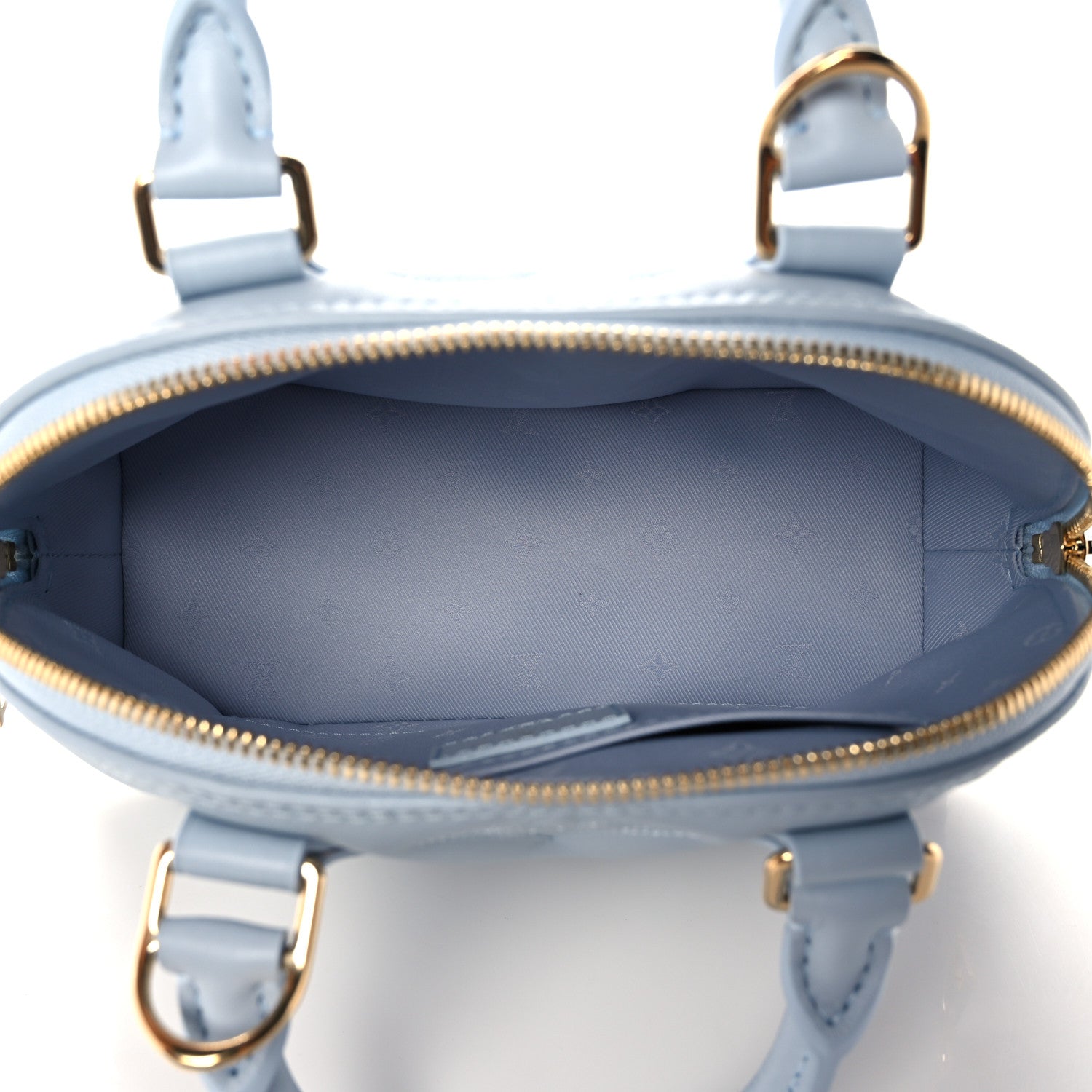 Louis Vuitton Calfskin Bubblegram Alma BB Ice Blue 5 of 11
