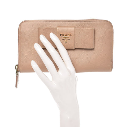Prada Saffiano Fiocco Bow Zip Around Wallet Cammeo 2 of 10