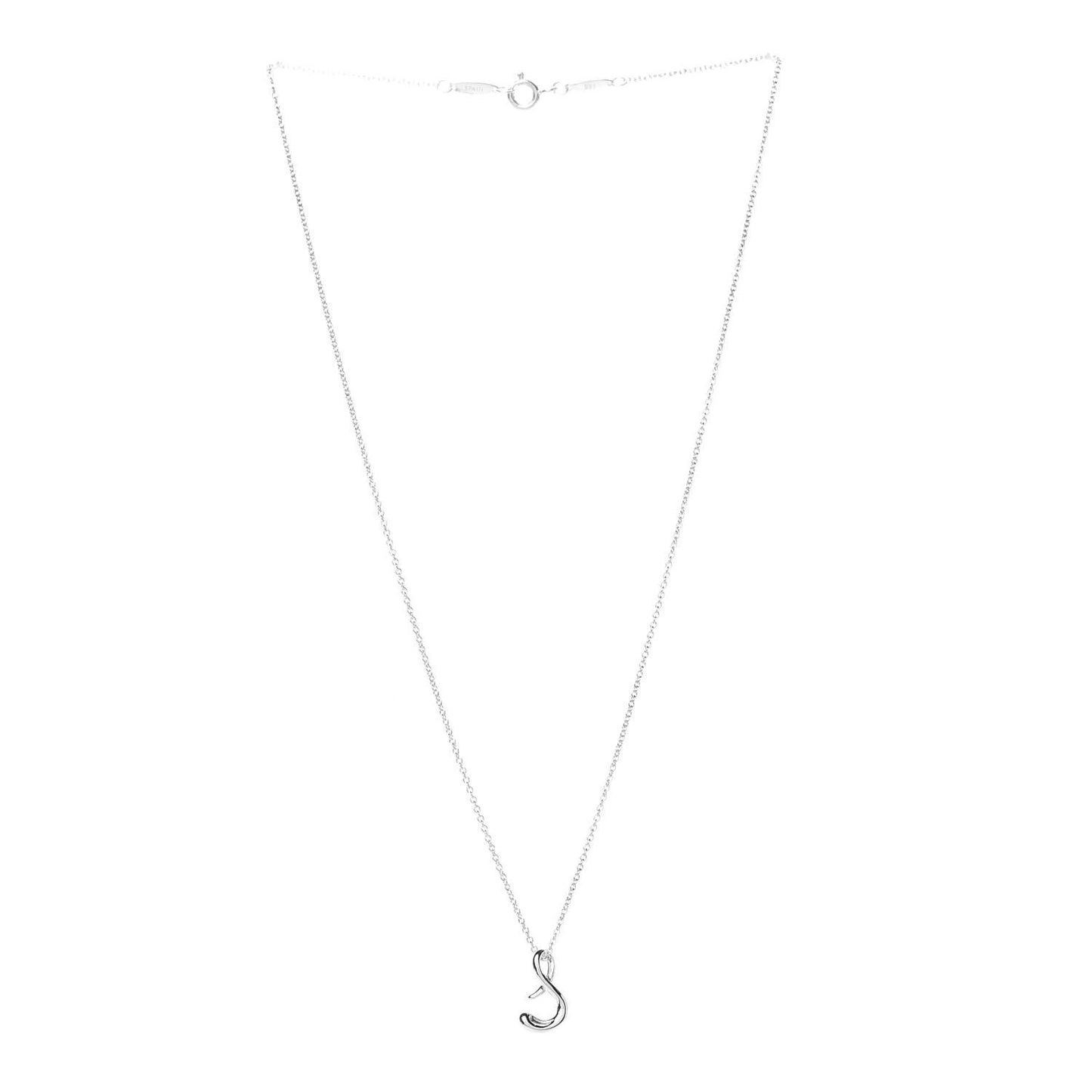 Sterling Silver Elsa Peretti Letter S Pendant Necklace