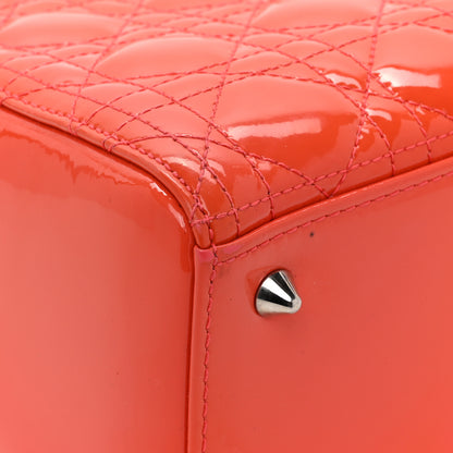 Christian Dior Patent Cannage Medium Lady Dior Orange 10 of 14