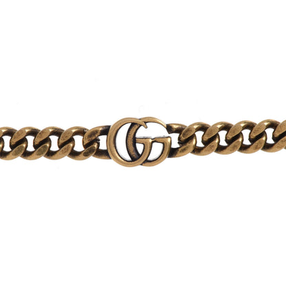 Gucci Crystal Embellished Double G Necklace Aged Gold 5 of 9