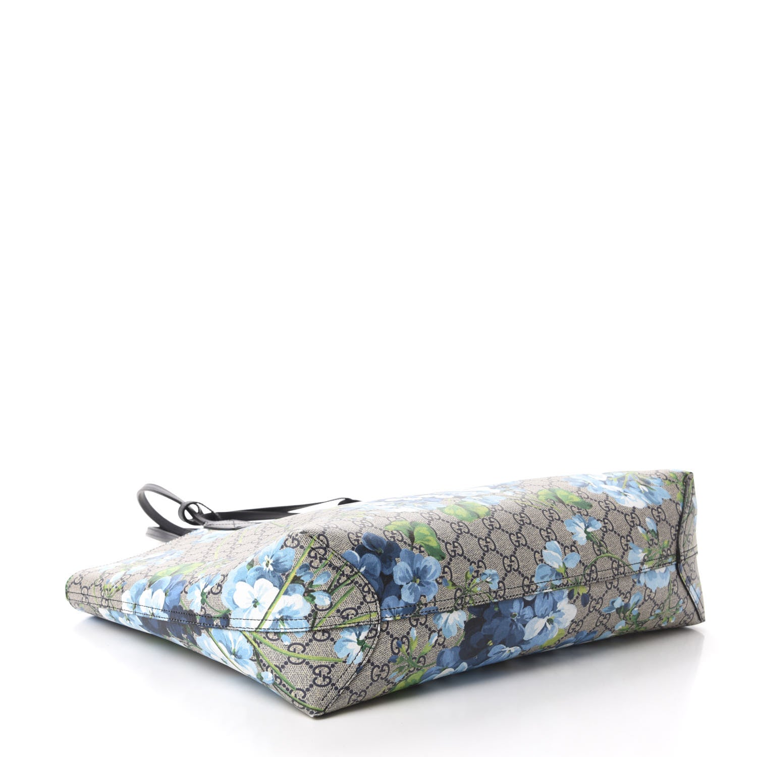 Gucci GG Supreme Monogram Blooms Medium Reversible Tote Beige Blue Navy 4 of 17