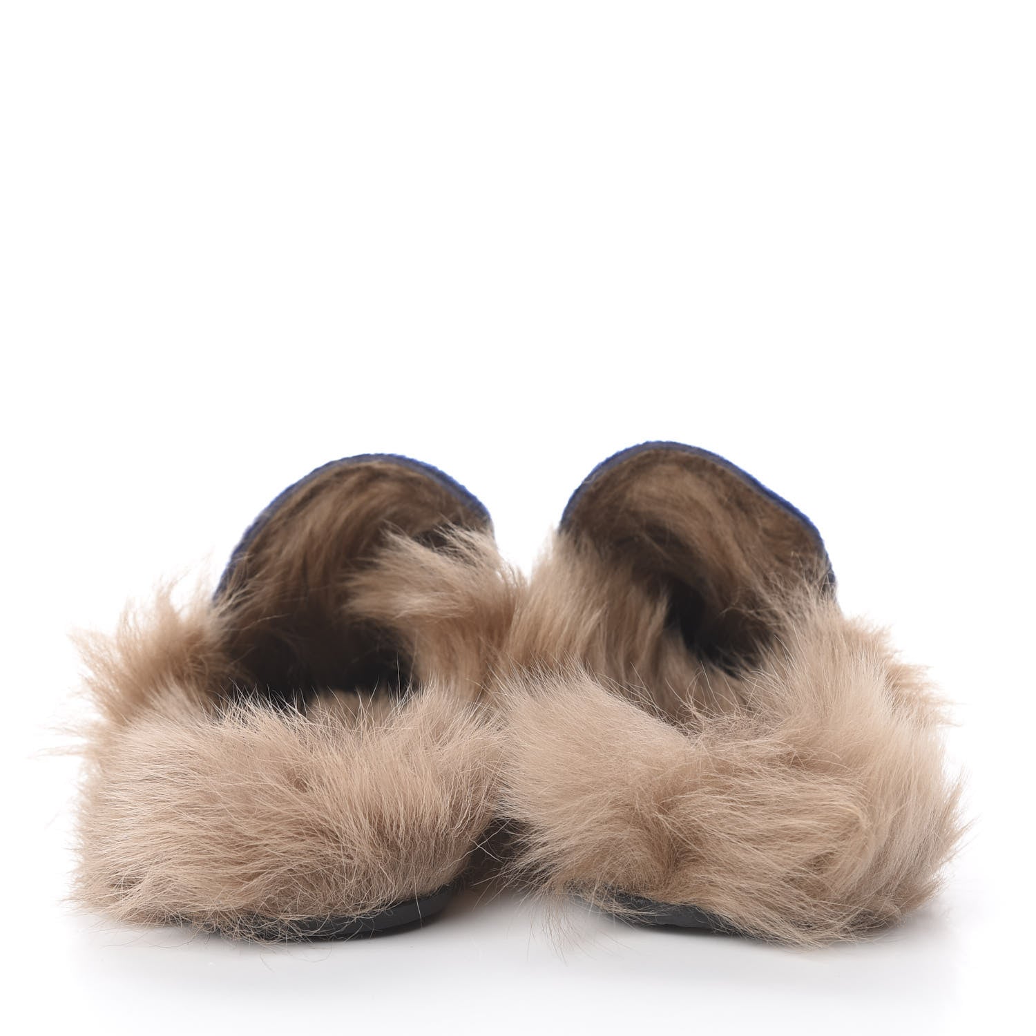 Gucci Velvet Fur Womens Princetown Slippers 36 Cobalt Blue 7 of 10