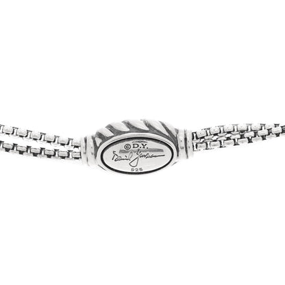 David Yurman Sterling Silver Pave Diamond 30mm Crossover Circle Necklace 4 of 4