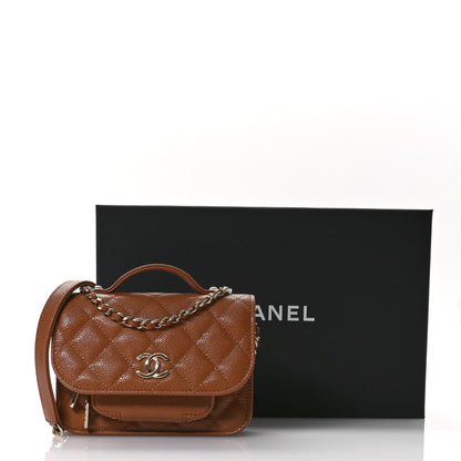 Chanel Caviar Quilted Business Affinity Clutch With Chain Flap Camel 12 of 12