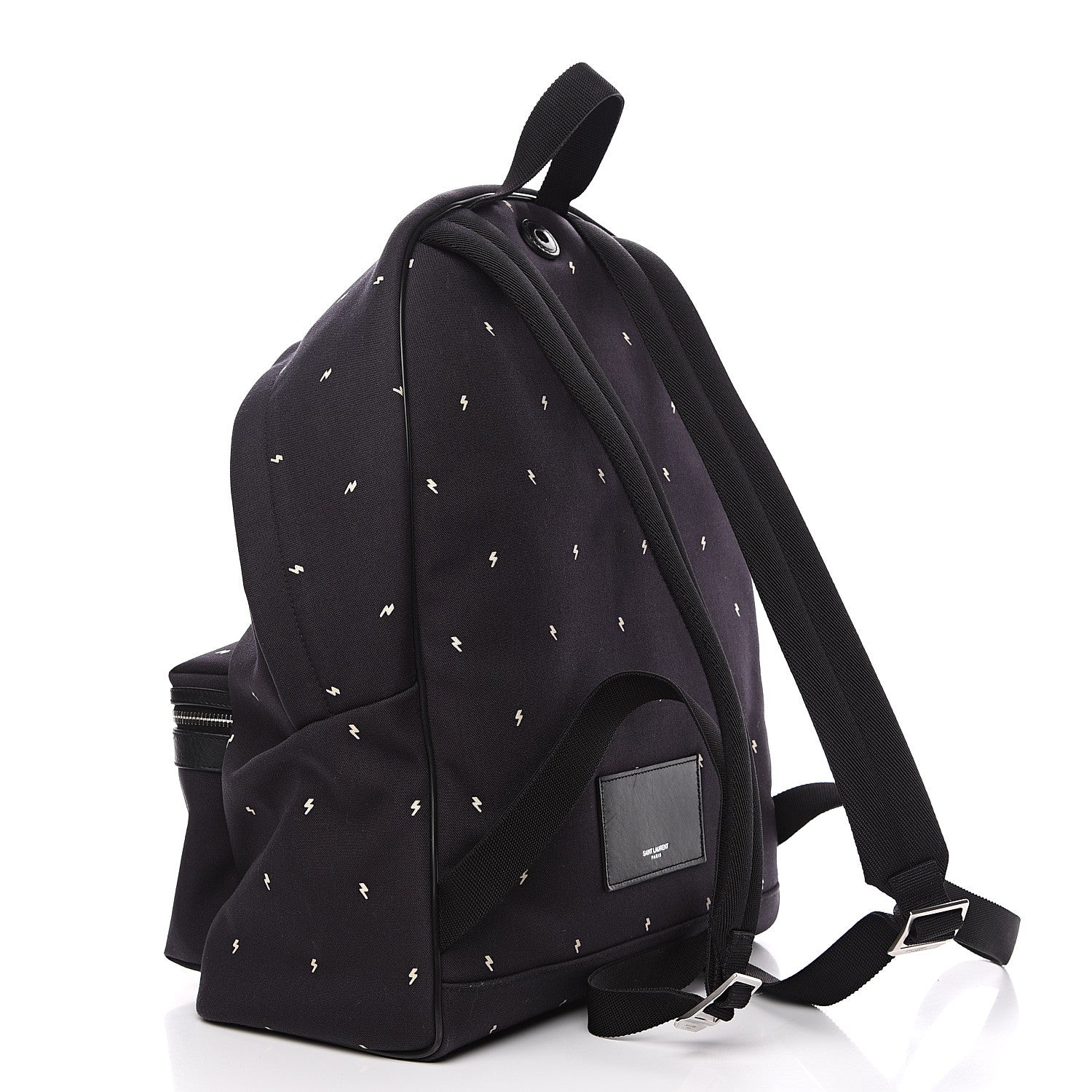 Saint Laurent Canvas Lightning Bolt City Backpack Navy 2 of 10