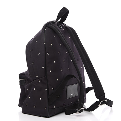 Saint Laurent Canvas Lightning Bolt City Backpack Navy 2 of 10
