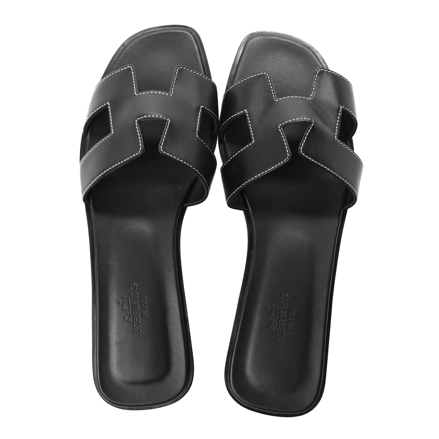 Box Calfskin Oran Sandals 39.5 Black